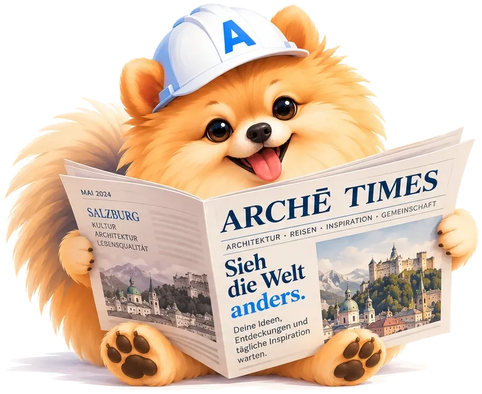Loki, ein Zwergspitz mit weißer Kappe, liest eine Zeitung.